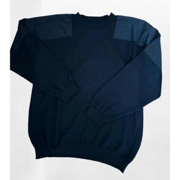 The RainSweater Other - RainSweater Navy Blue Crewneck Pullover Sweater With Reinforced Shoulder Panels
